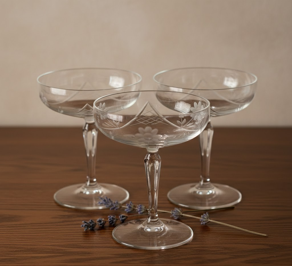 Antiquität Likörgläser 3-teilig Gläser Set Vintage Sammlerstück